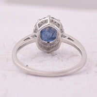 2.11 Ct Oval Mixed Cut Natural Sapphire 950 Platinum Ring