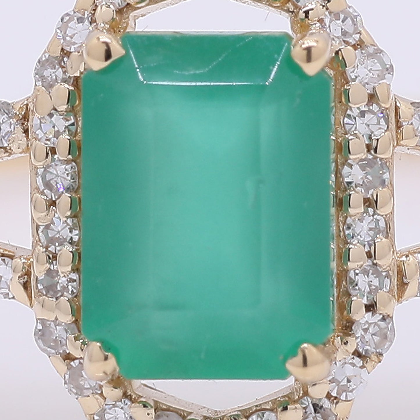 1.26 Ct Octagon Step Cut Natural Emerald 14K Gold Ring