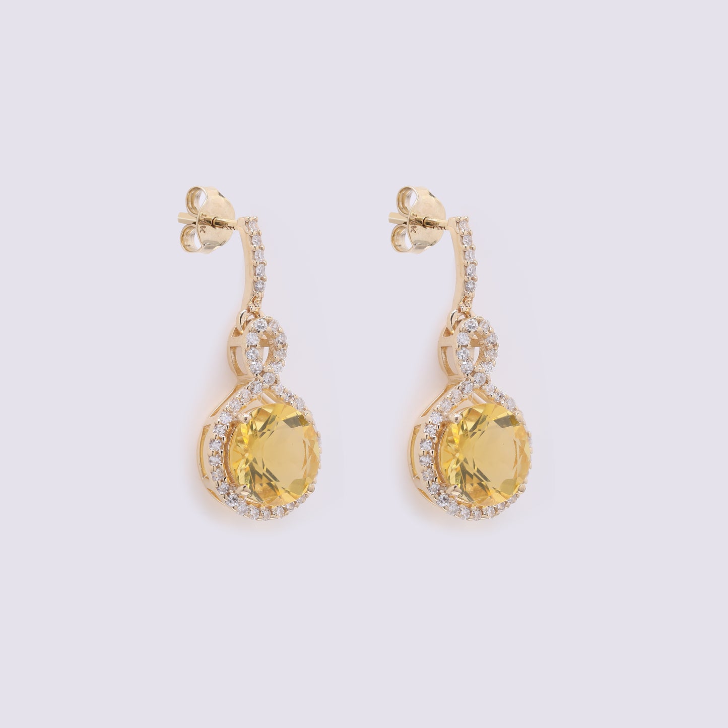 1.82 Ct Round Mixed Cut Natural Fire Opal 14K Gold Earrings