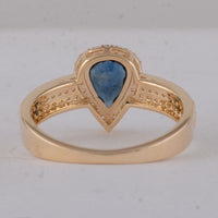 1.23 Ct Pear Sapphire 9K Gold Ring