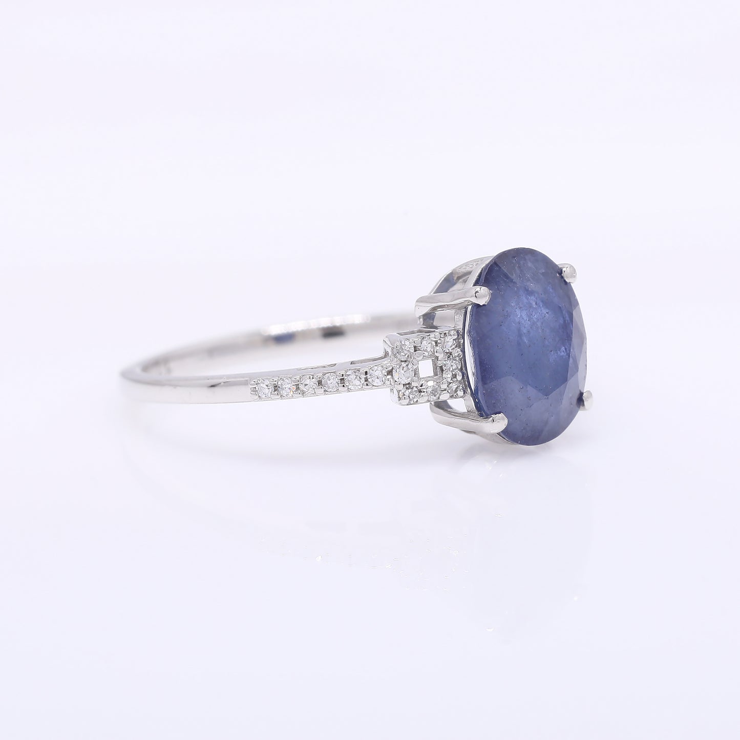 2.39 Ct Oval Mixed Cut Natural Sapphire 950 Platinum Ring