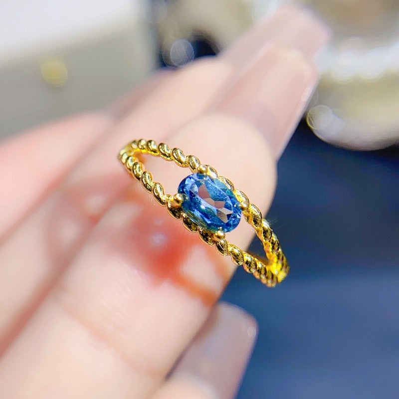 Blue Topaz 925 Sterling Silver Ring