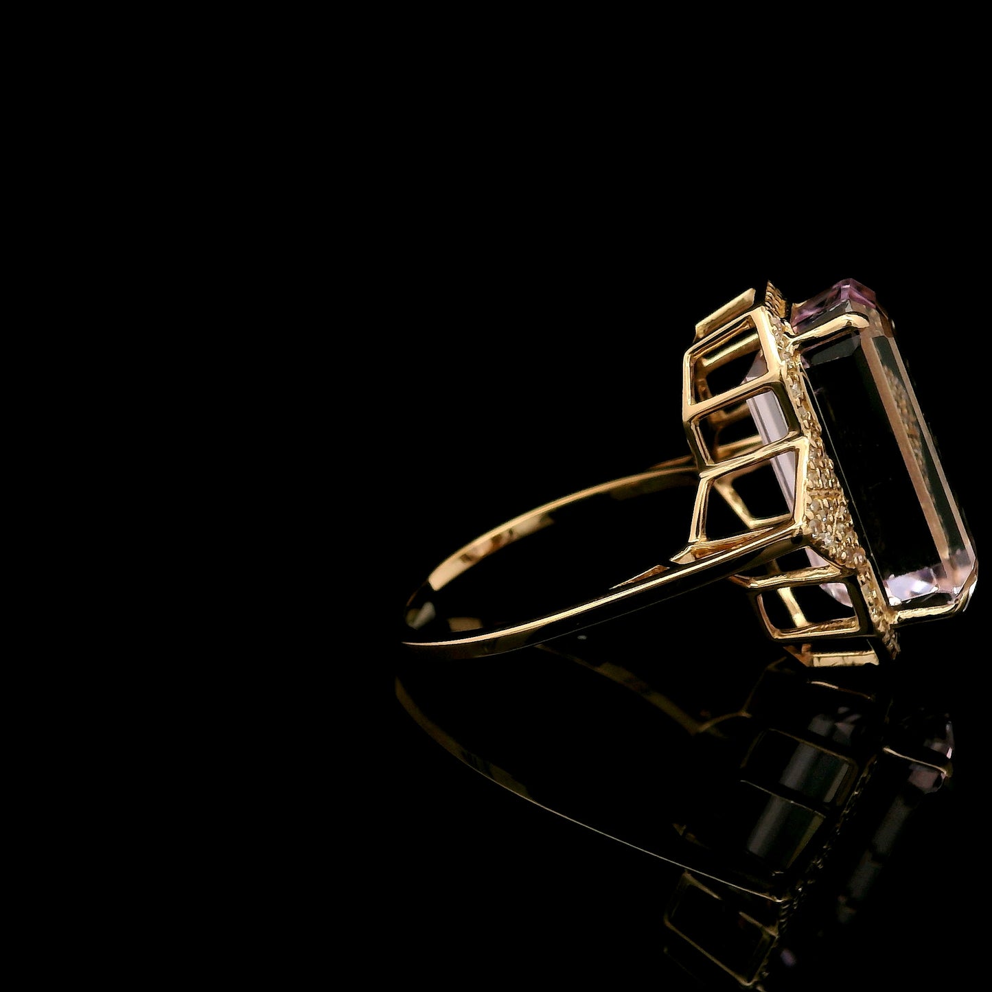 9.23 Ct Octagon Kunzite 14K Gold Ring