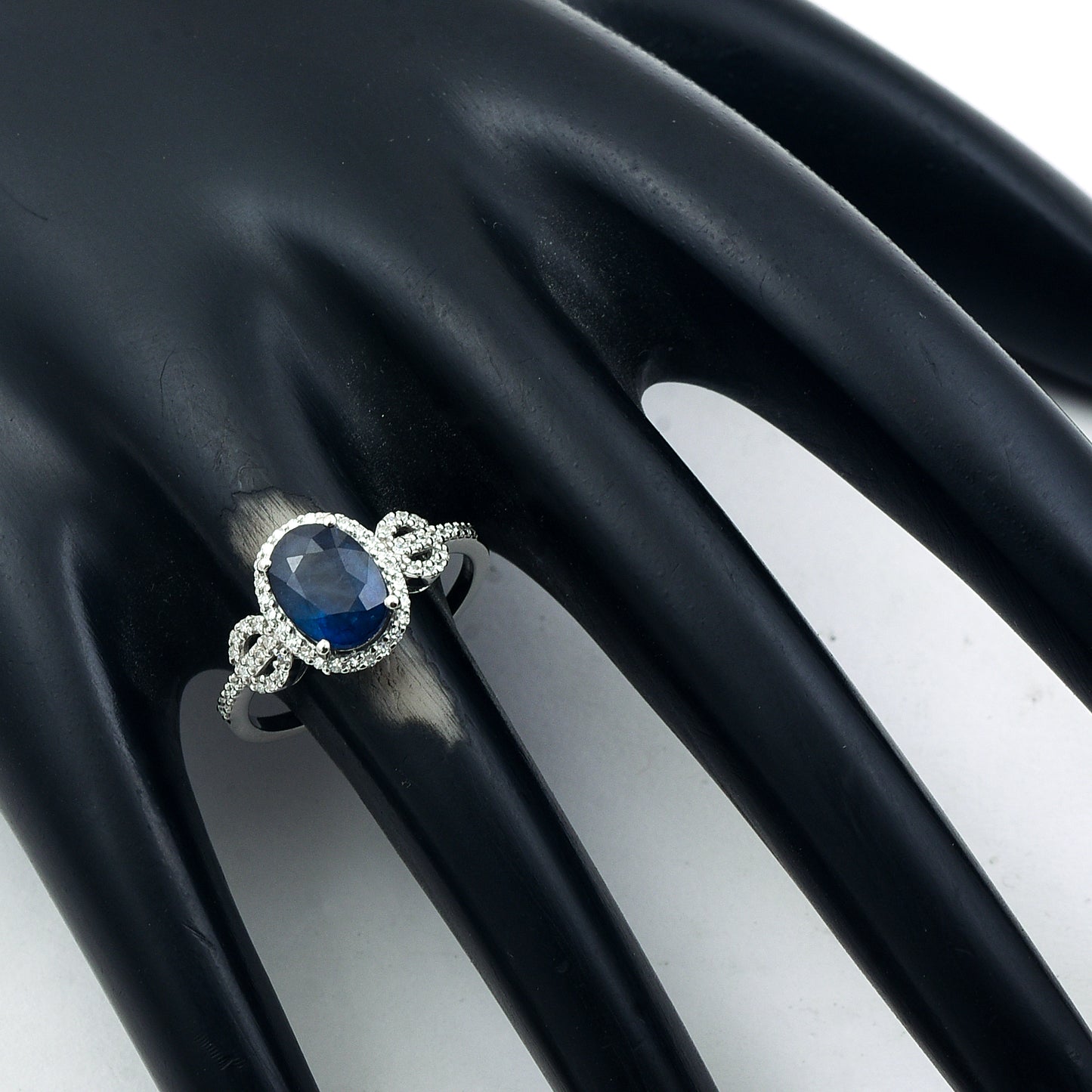 2.48 Ct Oval Mixed Cut Natural Sapphire 950 Platinum Ring