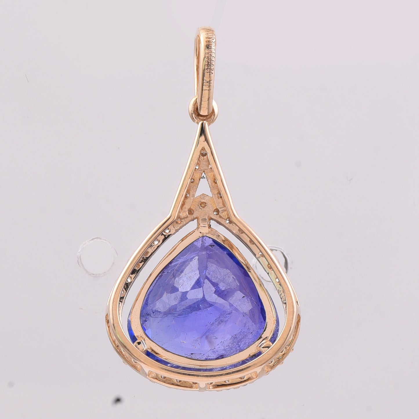 3.51 Ct Pear Mixed Cut Natural Tanzanite 14K Gold Pendant