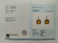1.44 Ct Cushion Mixed Cut Natural Fire Opal 14K Gold Earrings