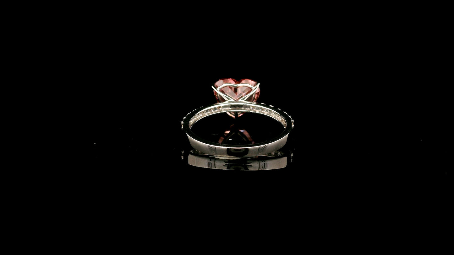 3.36 Carats Pink Lab Grown Diamond 14K Gold Ring