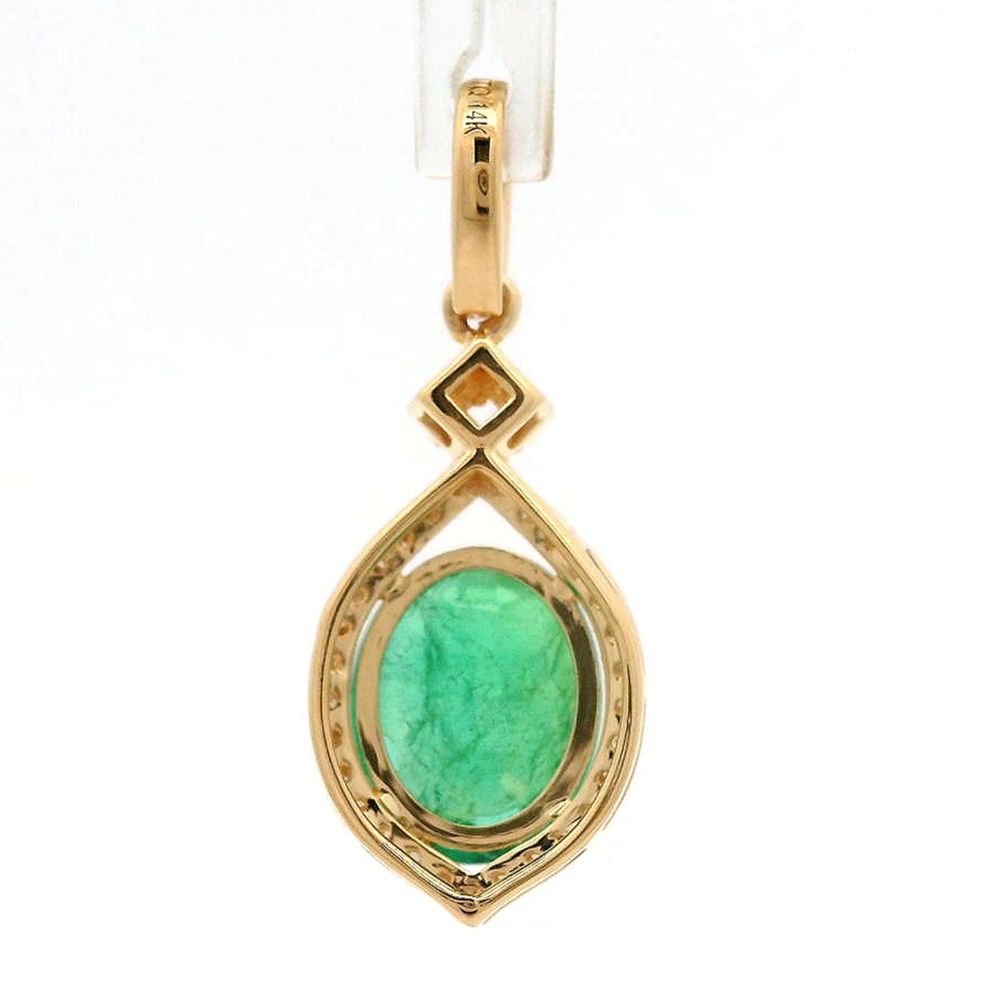 1.82 Ct Oval Emerald 14K Gold Pendant