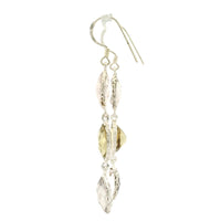 10.10 Ct Rose Quartz, Lemon Quartz 925 Sterling Silver Earrings