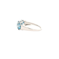 3.13 Carats Blue Lab Grown Diamond 14K Gold Ring