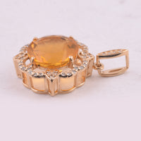 2.54 Ct Round Mixed Cut Natural Fire Opal 14K Gold Pendant