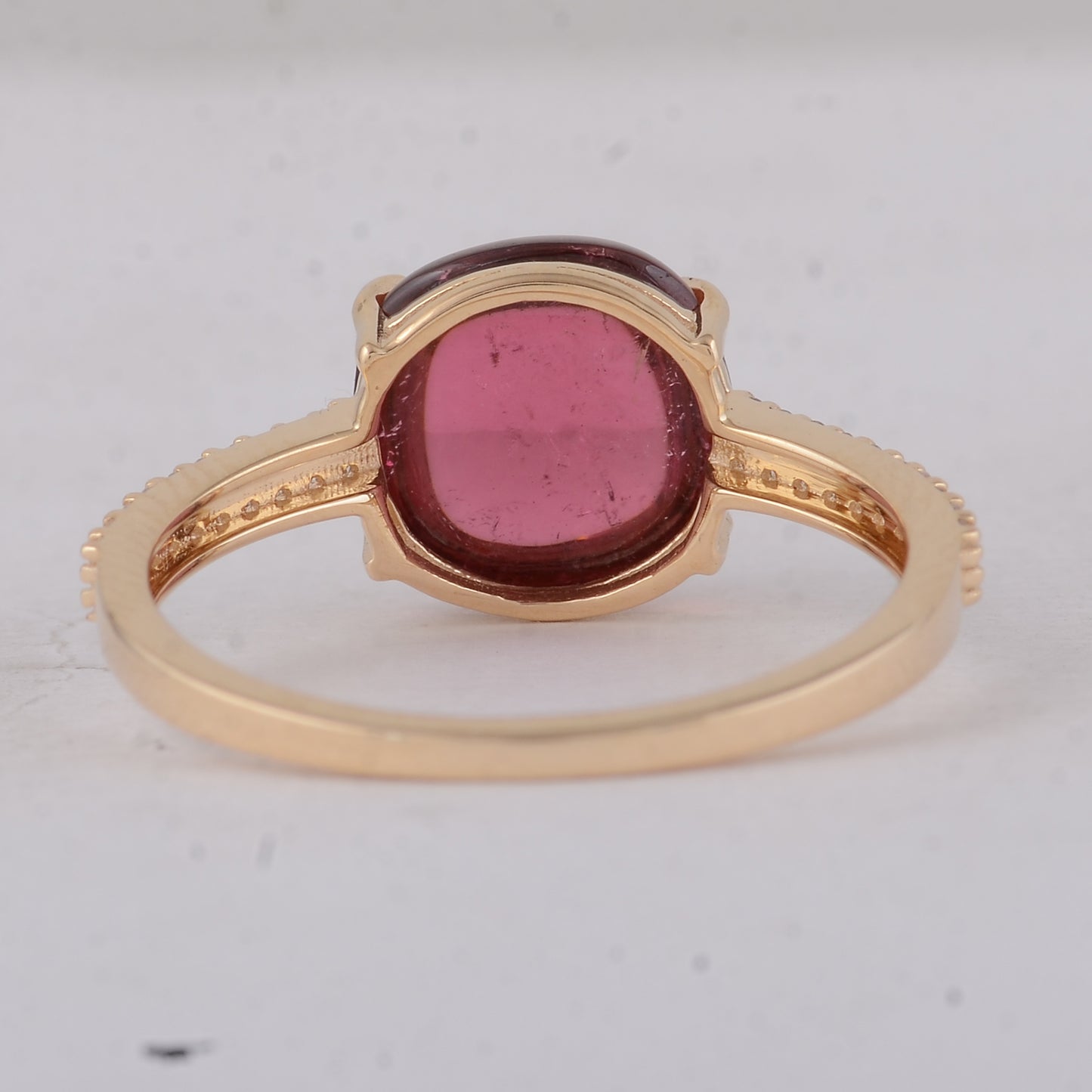 3.47 Ct Cushion Tourmaline 9K Gold Ring