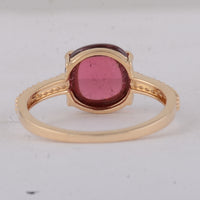 3.47 Ct Cushion Tourmaline 9K Gold Ring