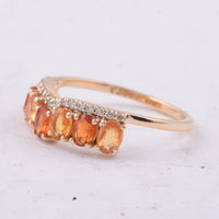 1.64 Ct Oval Natural Multi-Coloured Sapphire 14K Gold Ring