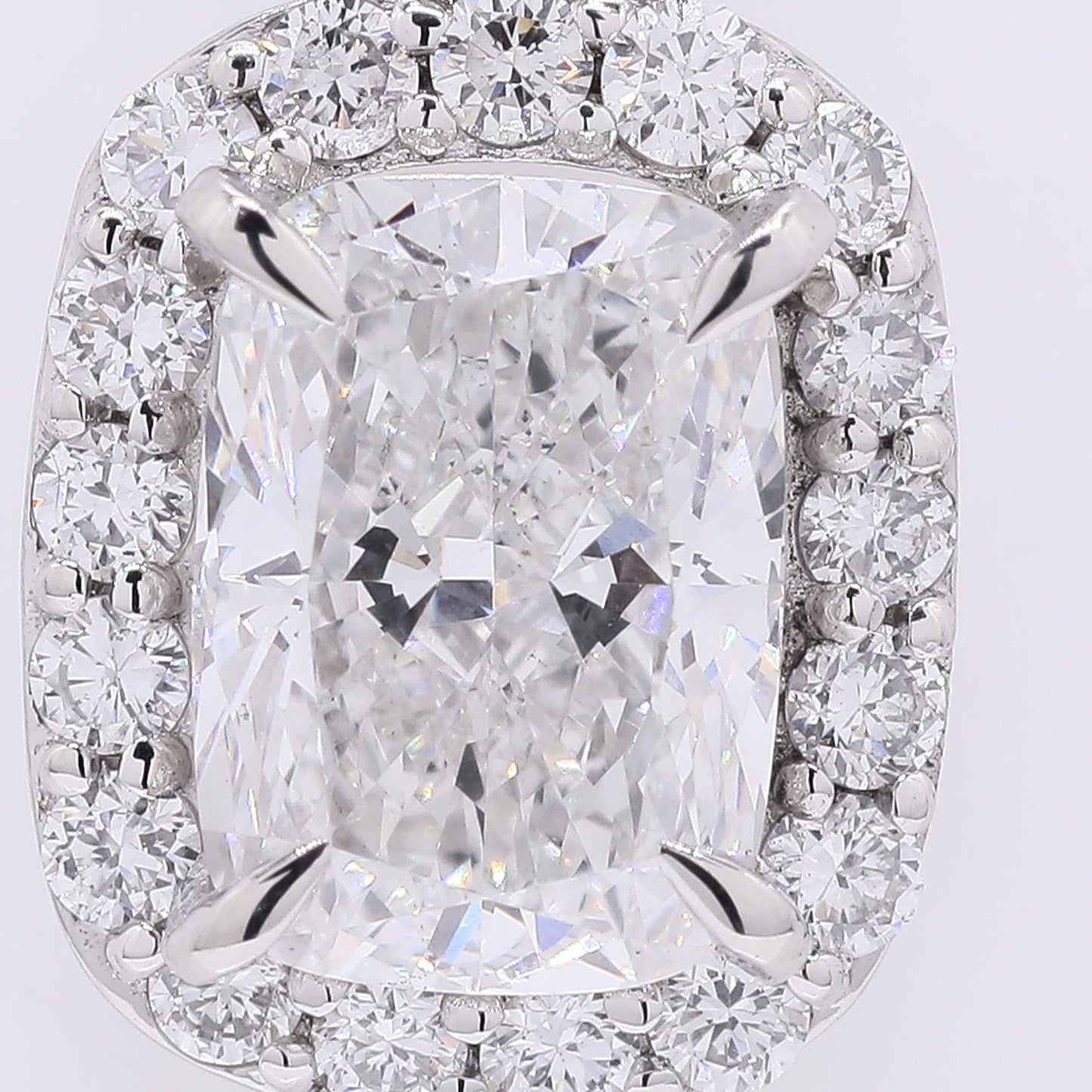 2.43 Ct Cushion Modified Brilliant Lab Grown Diamond 950 Platinum Pendant