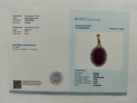 8.02 Ct Oval Cabochon Cut Natural Ruby 14K Gold Pendant