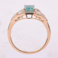 1.48 Ct Octagon Step Cut Natural Emerald 14K Gold Ring
