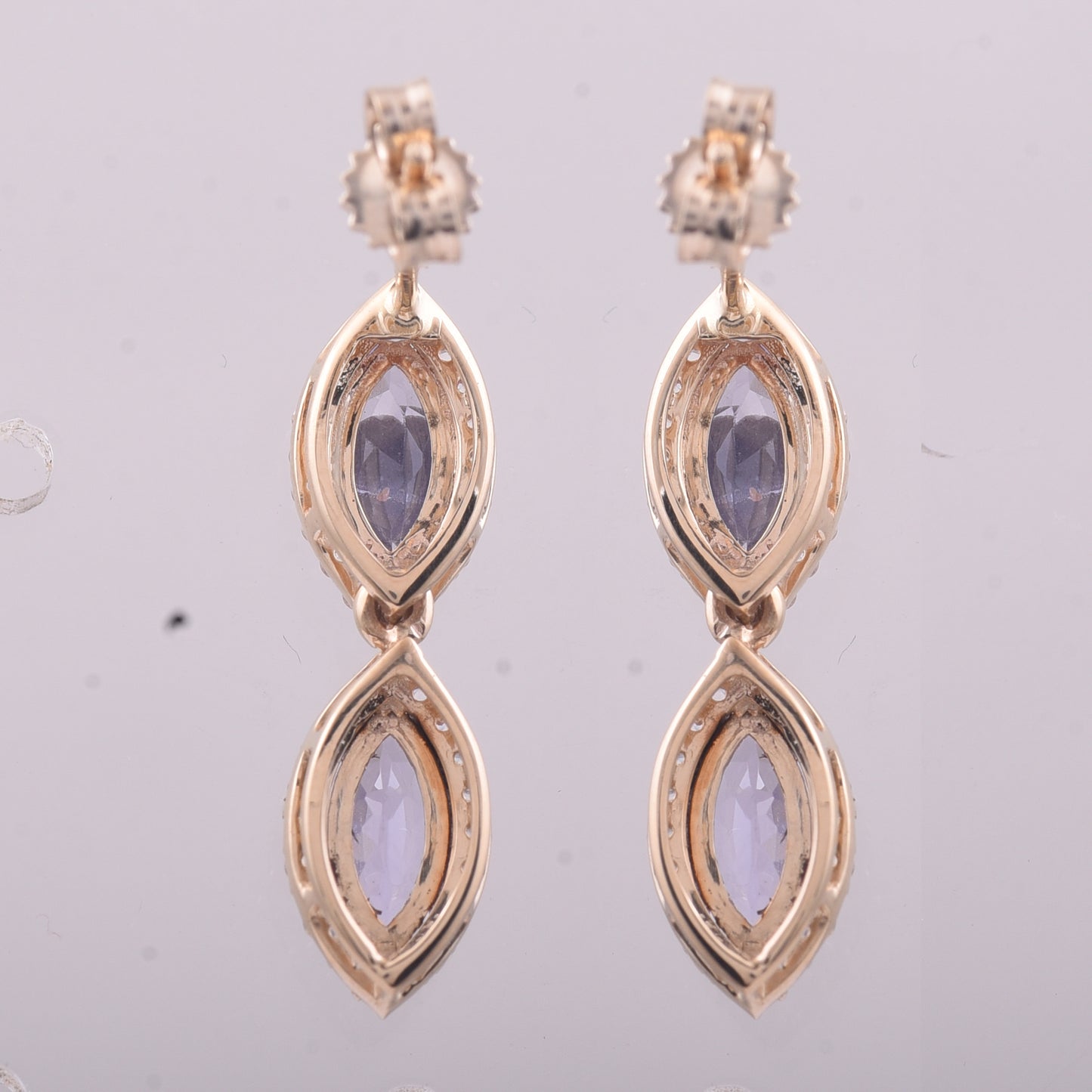 2.34 Ct Marquise Tanzanite 9K Gold Earrings