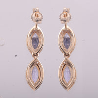 2.34 Ct Marquise Tanzanite 9K Gold Earrings