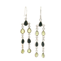 10.35 Ct Peridot, Sapphire 925 Sterling Silver Earrings