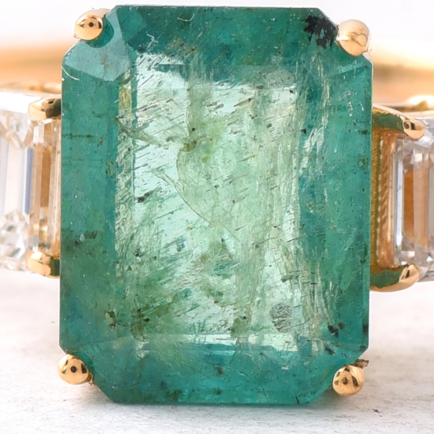 2.35 Ct Octagon Emerald 14K Gold Ring