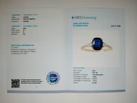 1.74 Ct Cushion Natural Sapphire 14K Gold Ring