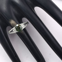 1.85 Ct Oval Mixed Cut Natural Green Sapphire 950 Platinum Ring