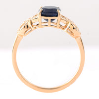 1.64 Ct Cushion Mixed Cut Natural Sapphire 14K Gold Ring