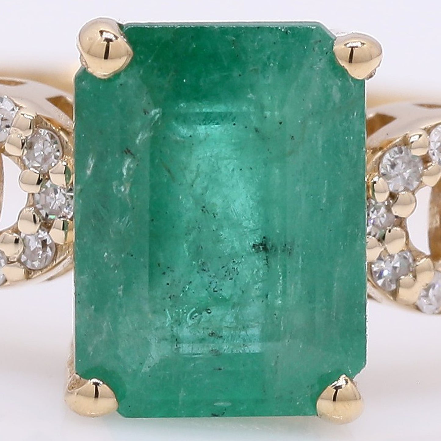 1.44 Ct Octagon Step Cut Natural Emerald 14K Gold Ring