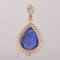 15.28 Ct Pear Tanzanite 9K Gold Pendant