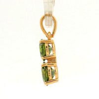 1.07 Ct Round Green Diamond 14K Gold Pendant