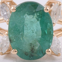 2.10 Ct Oval Natural Emerald 14K Gold Ring