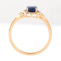 1.27 Ct Oval Mixed Cut Natural Sapphire 14K Gold Ring