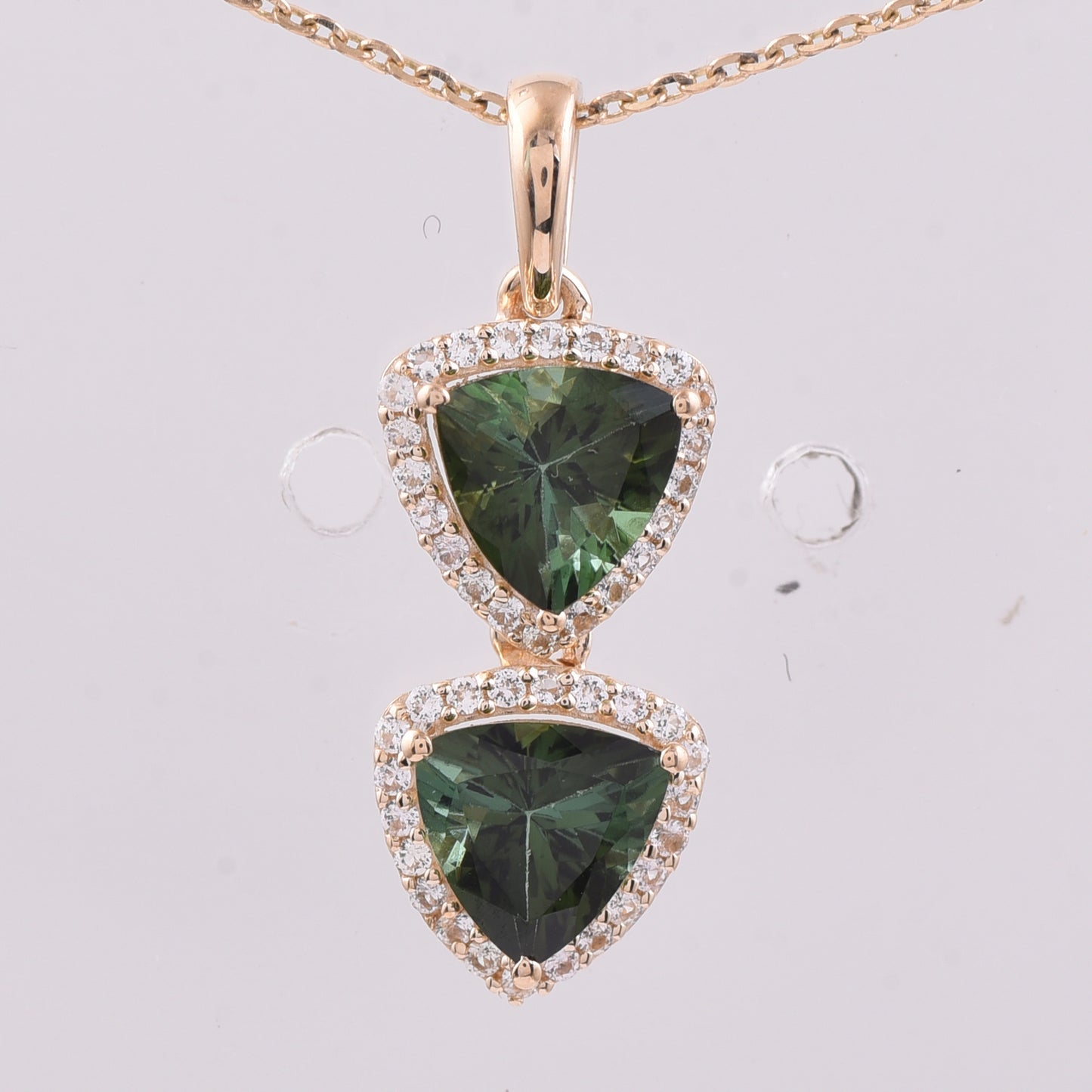 1.61 Ct Trillion Tourmaline 9K Gold Pendant