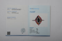 1.20 Ct Marquise Mixed Cut, Square Step Cut, Round Mixed Cut Natural Multi-Coloured Tourmaline 950 Platinum Ring