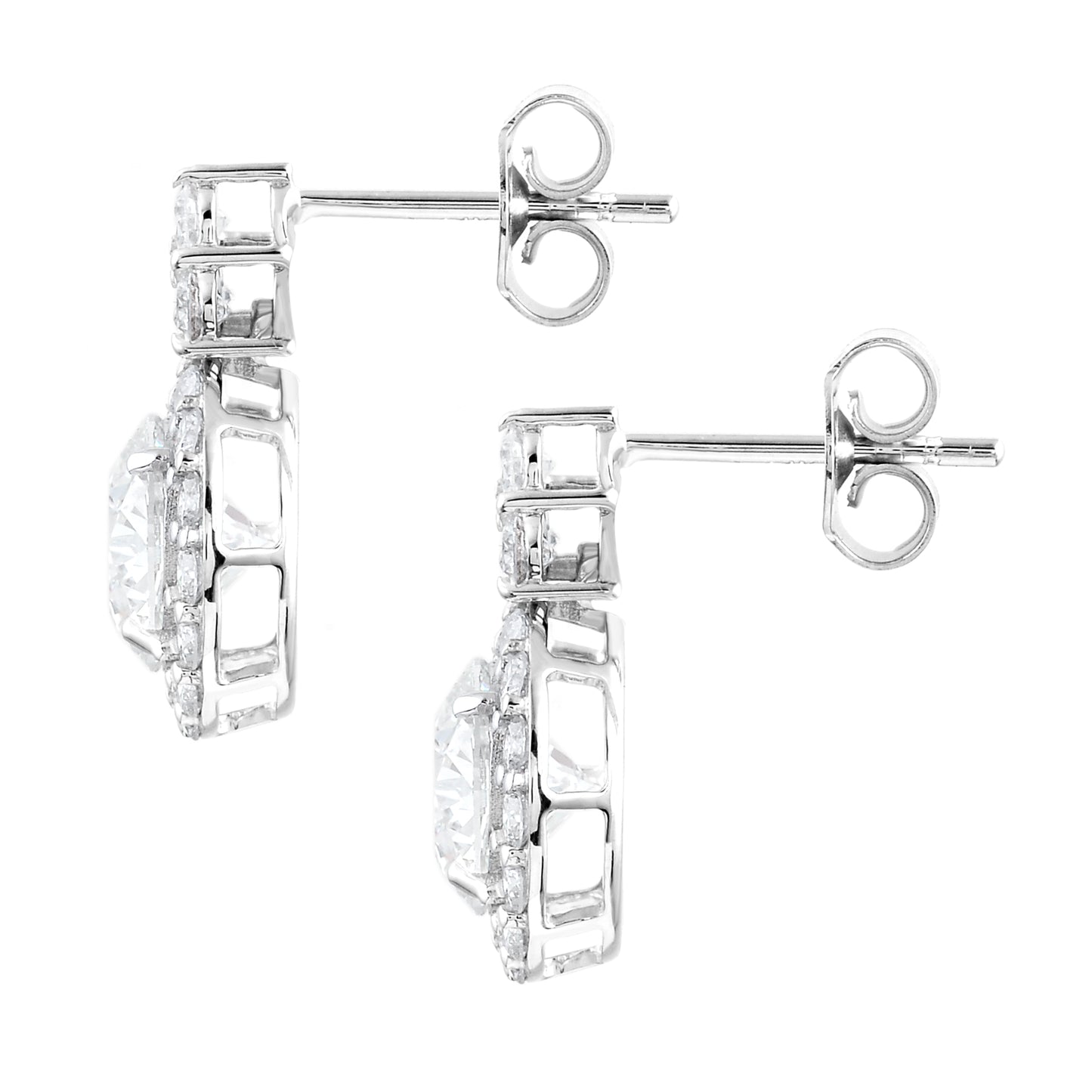 4.25 Carats Lab Grown Diamond 14K Gold Earrings
