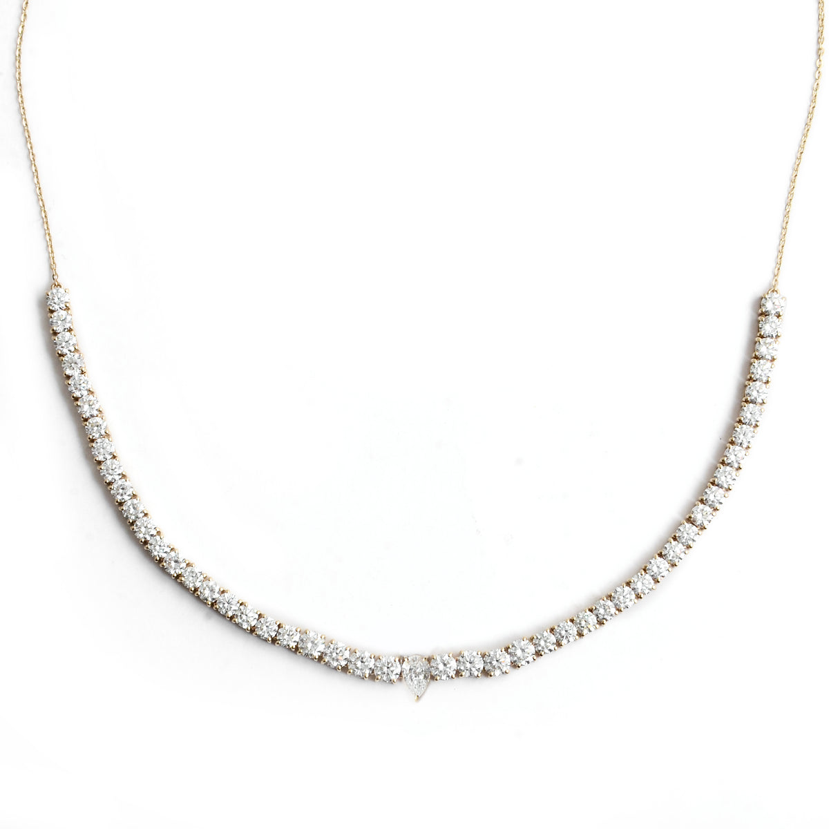 6.00 Carats Lab Grown Diamond 14K Gold Necklace