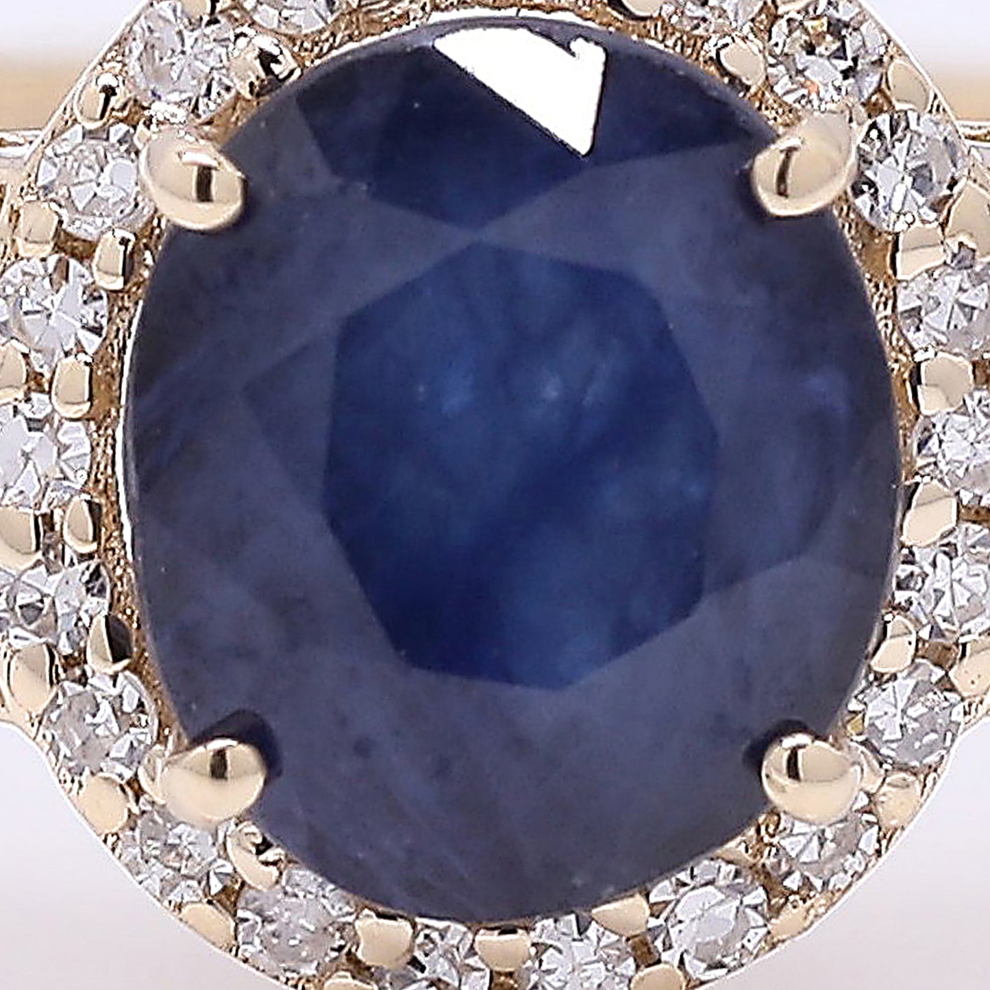1.40 Ct Oval Mixed Cut Natural Sapphire 14K Gold Ring