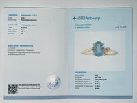 1.33 Ct Oval Natural Aquamarine 14K Gold Ring
