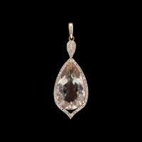 5.61 Ct Pear Mixed Cut Natural Plagioclase Feldspar Sunstone 14K Gold Pendant