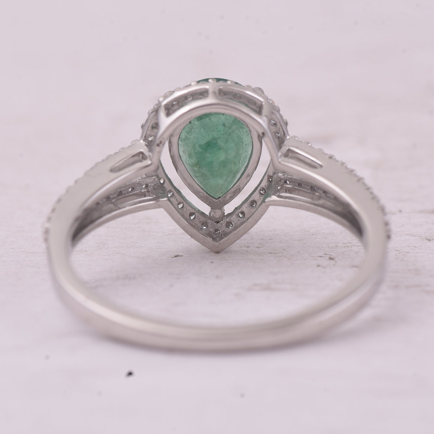 1.55 Ct Pear Mixed Cut Natural Emerald 950 Platinum Ring