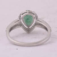 1.55 Ct Pear Mixed Cut Natural Emerald 950 Platinum Ring