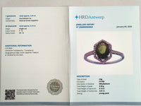 2.14 Ct Oval Mixed Cut Natural Green Sapphire 950 Platinum Ring