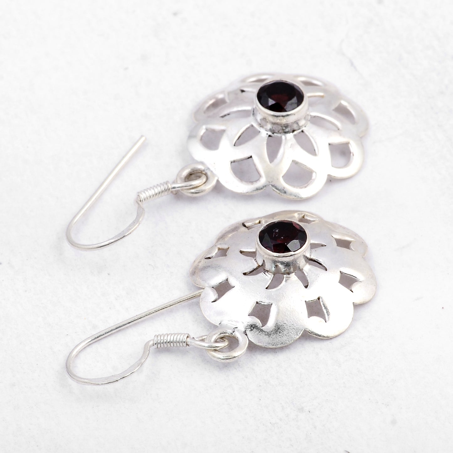 2.07 Ct Garnet 925 Sterling Silver Earrings