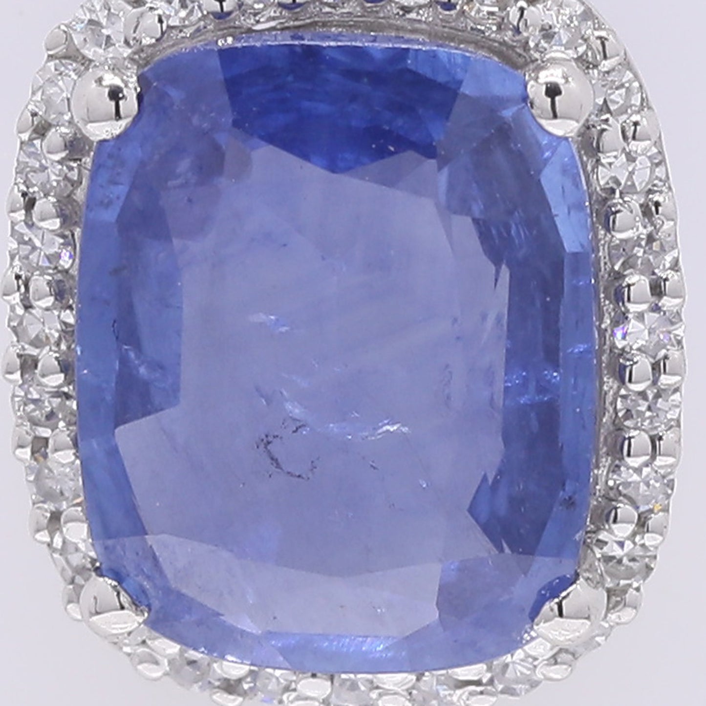 2.19 Ct Cushion Mixed Cut Natural Sapphire 950 Platinum Pendant