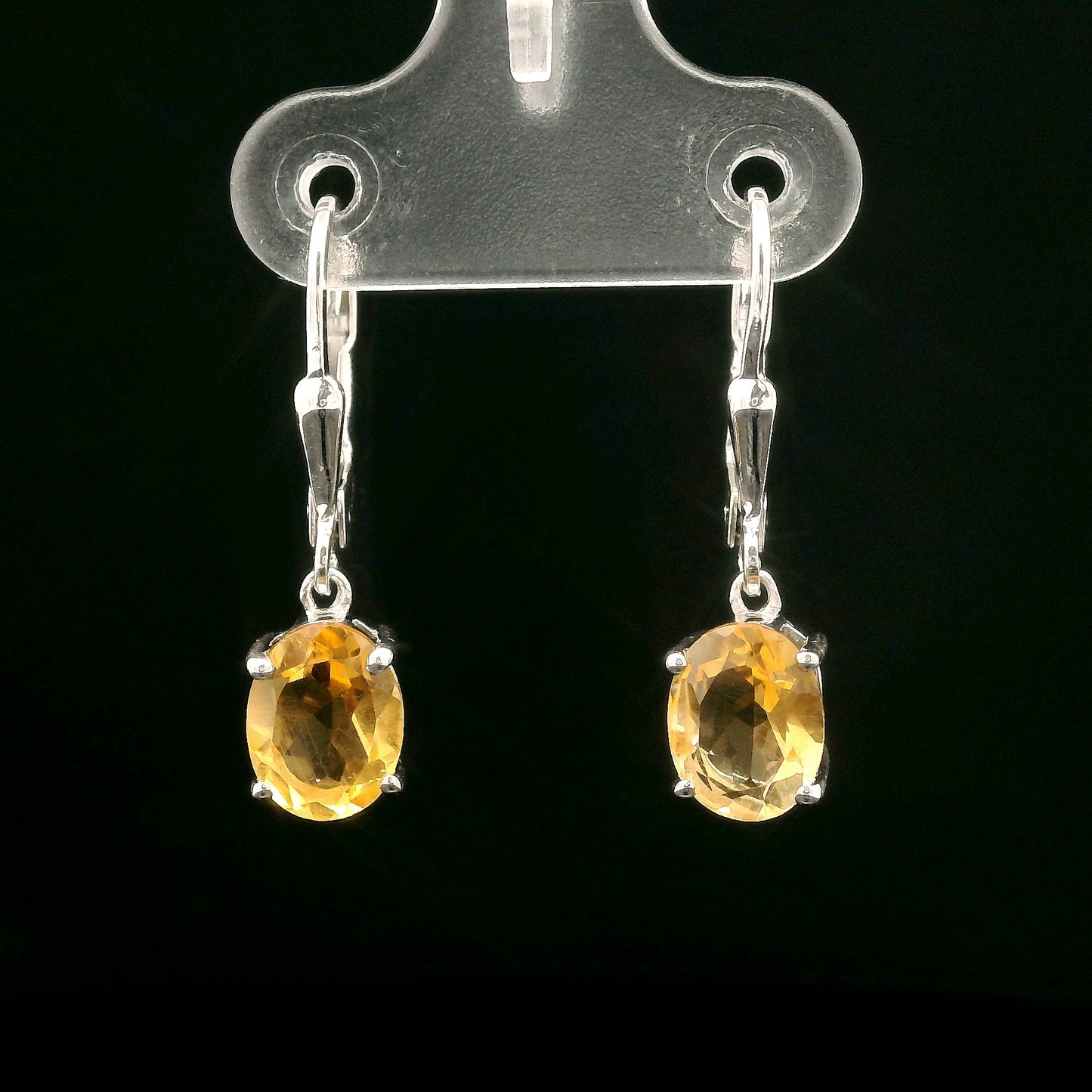 2.03 Ct Oval Citrine 925 Sterling Silver Earrings