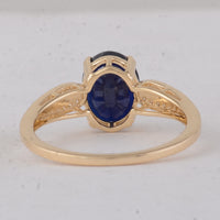 2.75 Ct Oval Sapphire 9K Gold Ring
