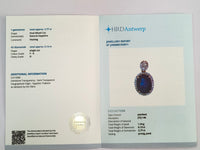 2.90 Ct Oval Mixed Cut Natural Sapphire 14K Gold Pendant