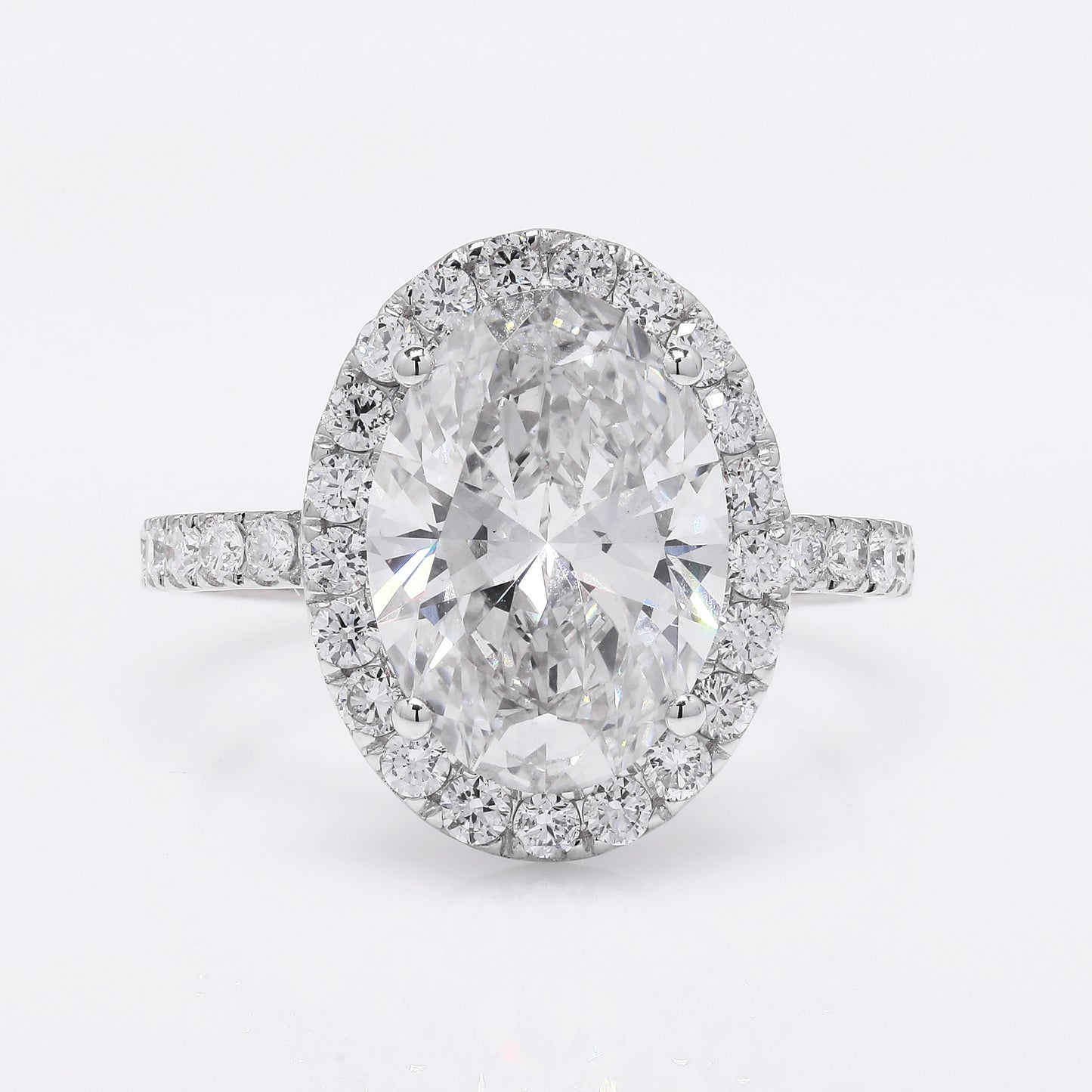 4.54 Ct Oval Brilliant Lab Grown Diamond 14K Gold Ring