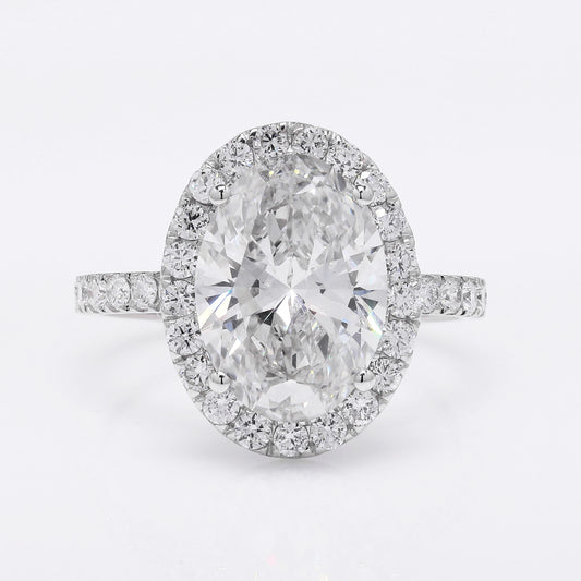 4.54 Ct Oval Brilliant Lab Grown Diamond 14K Gold Ring